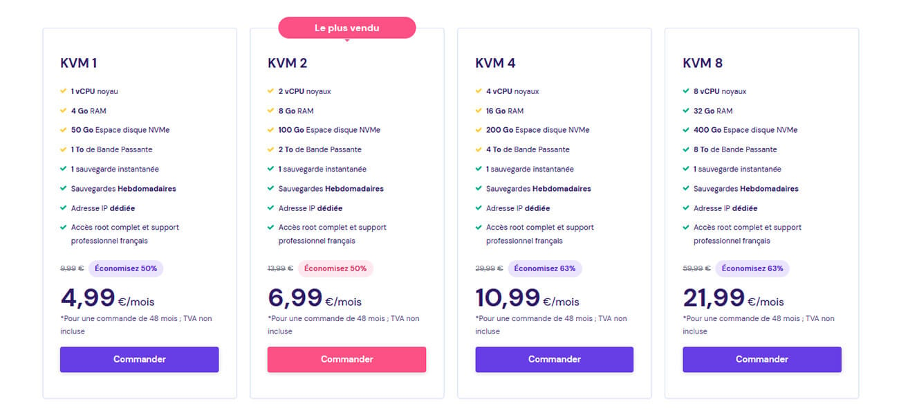 Offres VPS KVM Hostinger